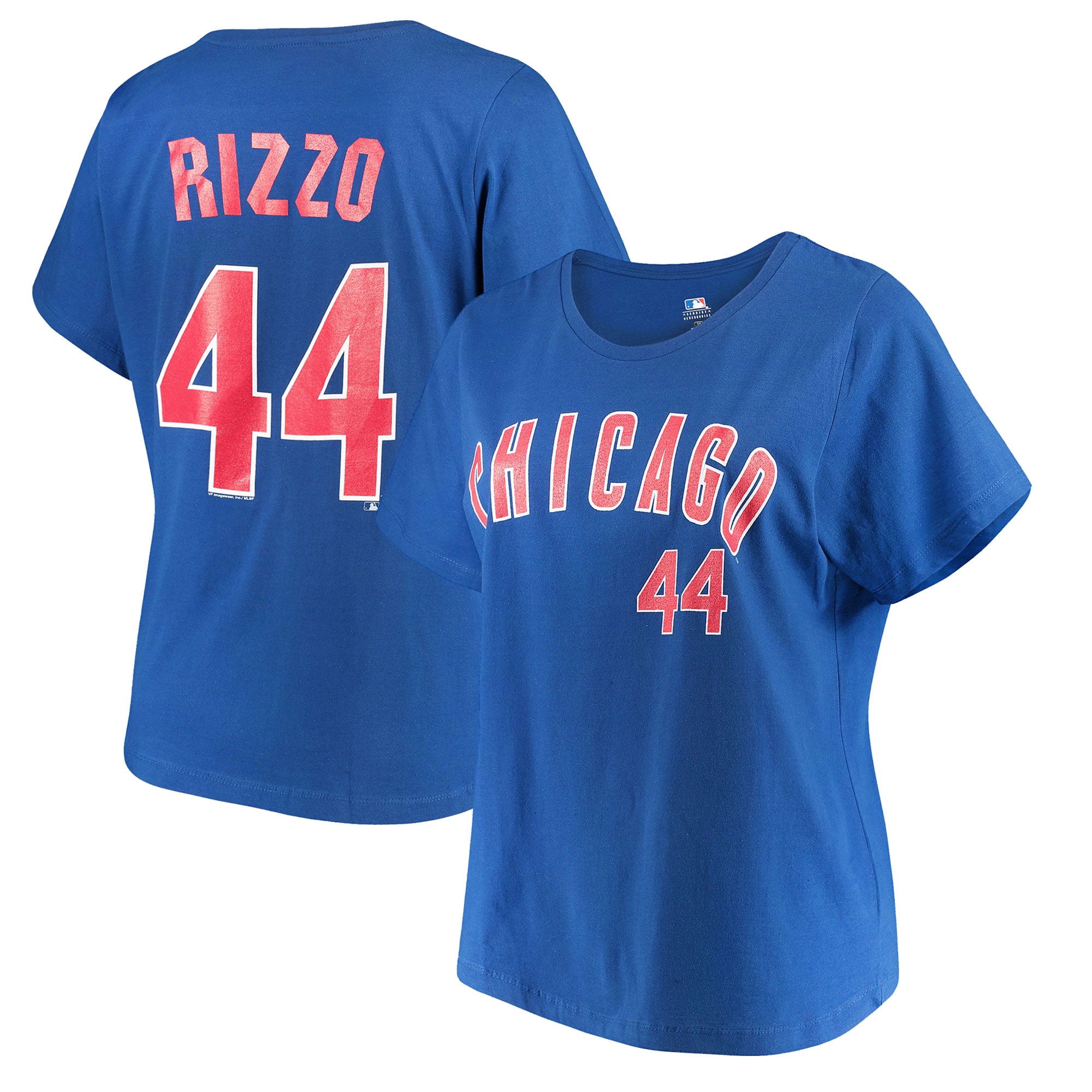 Women's Majestic Anthony Rizzo Royal Chicago Cubs Name \u0026 Number T-Shirt
